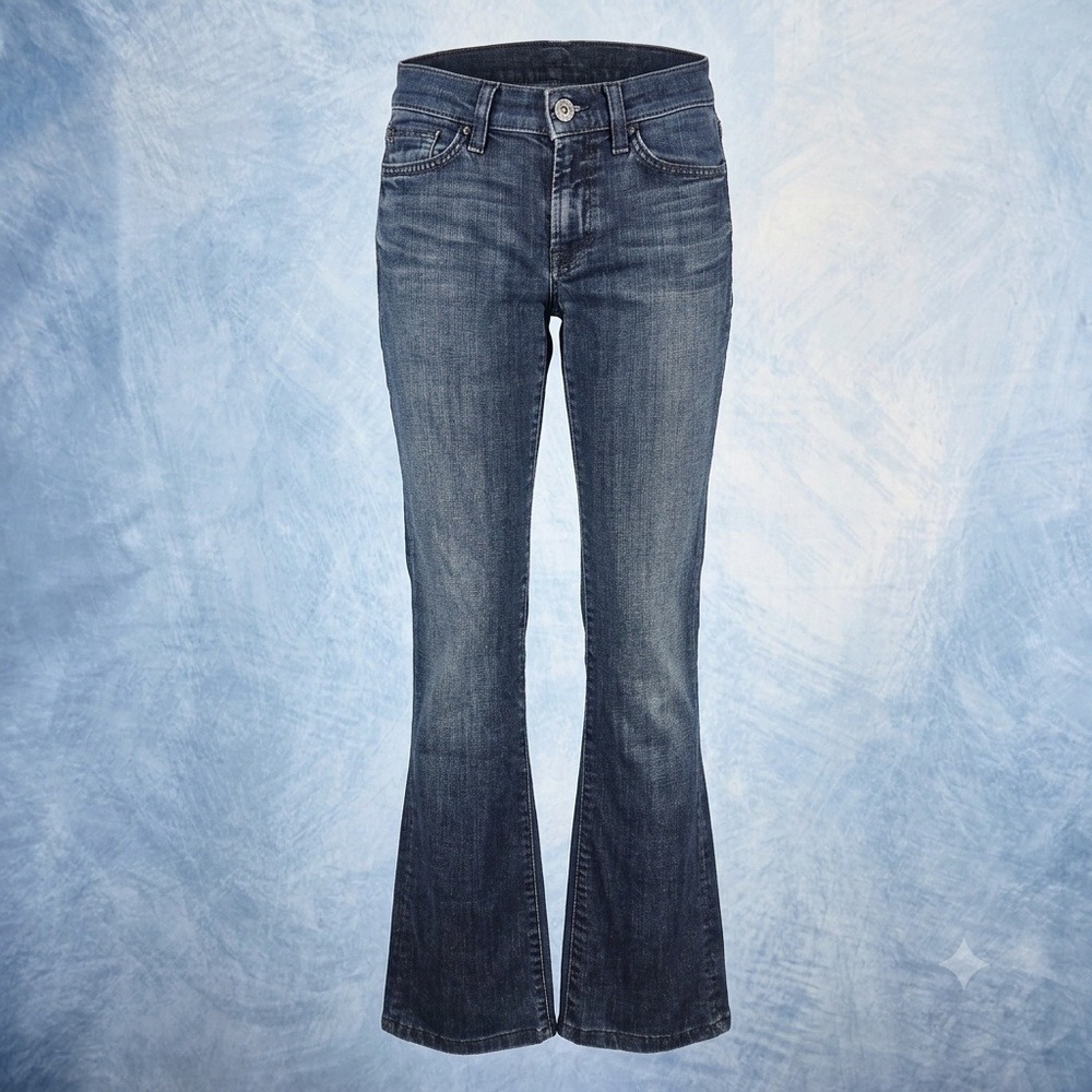 7 For All Mankind The Bootcut Jeans Womens 27 Dark Wash Blue Stretch Denim Flare